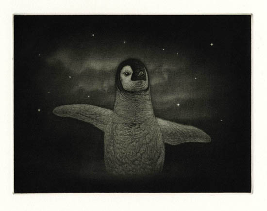 霜山直良: 銅版画 メゾチント 作品